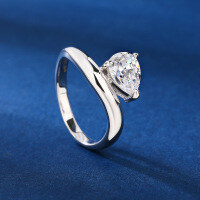 wholesale S925 silver new waterdrop white high-carbon diamond-cut-White>No. 5