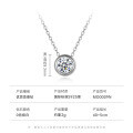 925 Silver Moissanite Round Bubble Necklace Women's Light Luxury Simple D Color-0-5