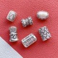 wholesale 999 Silver Jewelry Components: Fu Character, Lotus, Twist Spacer Beads, Zhajilamu Barrel Beads for DIY Bracelet String Accessories-0-1