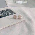 wholesale S925 Sterling Silver Maker's Hit Four-Leaf Clover Stud Earrings for Women, Hollow-Out Design, Minimalist and Niche Luxury Valentine's Day Gift-0-3