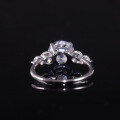 wholesale S925 sterling silver with 25 carat moissanite, round large center stone, certified, color-fading resistant ring-0-3