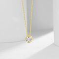 wholesale 14k gold versatile bubble necklace set with 05 carat lab-grown diamonds, platinum and gold chain, elegant collarbone necklace-0-4