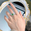 wholesale Metal material first, MuJing Jewelry new simulated emerald 7*7 ring,-0-3