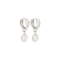 wholesale 925 Sterling Silver European and American Fashion Water Drop Freshwater Pearl Earrings for Women, Small Niche Design High-End Sense Ear Clips Versatile Stud Earrings-0-4