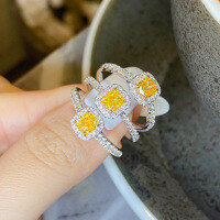 wholesale S925 Sterling Silver Red Elk All-Over French Light Luxury European and American Large Size Personality Ring Full Diamond Row Diamond Blazing Ring for Women-BZ0654-White Gold-Golden US Size 9