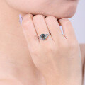 wholesale S925 Sterling Silver New Moss Gemstone Ring with 13ct Natural Moss Agate, Trend-0-3