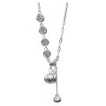 wholesale Sterling Silver Maker S999 Silver Pumpkin Peace and Joy Plain Silver Tassel Necklace Fashion New Chinese Style Niche High-End Collarbone Chain-0-4