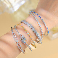 wholesale S925 sterling silver customized full diamond bracelet, fashionable, simple, and exquisite, with a high-end feel, versatile accessory for order-GB00875A>925 silver