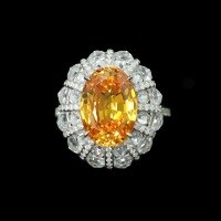 wholesale 925 Silver Gold-Plated Ring with High Carbon Diamonds Fancy Orange Oval Luxury Banquet Event Jewelry Versatile Women's Ring-Fanta Ring  140 catties or less US size 9 (Hong Kong size 17-18, EU size 60, approximately 60mm long)