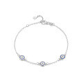 wholesale 925 Sterling Silver Evil Eye Bracelet Light Luxury High-End with Zircon Inlaid Chain Cross-Border Europe and America Summer Jewelry-0-6