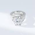 wholesale S925 Sterling Silver 10K Luxury Moissanite Women's Ring Princess Silver Jewelry-0-2