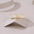 925 Sterling Silver Geometric Square Moissanite Ring-0-2