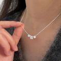 wholesale S925 Sterling Silver Minimalist Square Pendant Necklace for Women, Fashionable Elegant Hammered Square Choker, Understated Silver Statement Jewelry-0-0