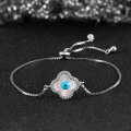 wholesale S925 Sterling Silver Adjustable Women's Bracelet with Natural Mother-of-Pearl Flowers Factory Direct Wholesale-0-3