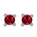 wholesale S925 Sterling Silver New 1ct Pigeon Blood Red Ear Studs High Carbon Diamond-0-5