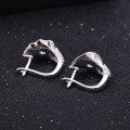 wholesale S925 silver Italian artisanal jewelry vintage-inspired designer earrings, luxurious natural gemstone stud earrings-0-2