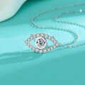 wholesale 925 Sterling Silver Pendant Fashion Unique Jewelry Manufacturer Ready Stock Angel Eye with Moissanite Necklace Collarbone Chain-0-2