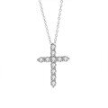 wholesale S925 Sterling Silver 10-Point Moissanite Cross Pendant Light Luxury High-End Sense Collarbone Chain European and American Fashion Necklace-0-4