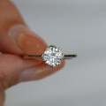 925 Silver Four-Claw Moissanite Solitaire Ring for Women, Wholesale-0-2