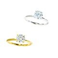18K Gold Plated Sterling Silver 1ct Moissanite Four-Prong Classic Ring-0-3