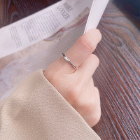 wholesale S925 Sterling Silver Minimalist Niche Design Adjustable Open Ring for Versatile and Stylish Everyday Wear-636FJ/approx. 2g Opening adjustable