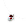 925 Silver 2ct Red Invisible Necklace Mermaid's Tear 2025 Zircon Pendant-0-3