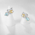 wholesale S925 Silver Designer Natural Topaz Earrings, Butterfly Blossom Nature-Inspired Design-0-1