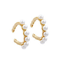 wholesale 925 Sterling Silver Gold Plated French Light Luxury Women's Ear Cuff for No Piercing, Small and Chic Design Earrings Wholesale-French style ear cuff