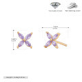 wholesale 925 Sterling Silver Colorful Zircon Flower Stud Earrings For Women-0-11