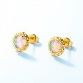 wholesale S925 Sterling Gold Plated Opal Earrings, Japanese and Korean New Fashion Minimalist Style, Exquisite and Elegant, Niche Wholesale Customization-0-1