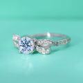 wholesale S925 sterling silver moissanite bow ring for women, openable, delicate row ring, small and exquisite, simple and stylish, light luxury-0-3