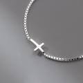 wholesale S925 Sterling Silver Arc Cross Bracelet, Niche Design Sense, Personalized Temperament Hand Accessory S6023-0-1