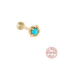 wholesale S925 Sterling Silver, spiral helix ear cartilage piercing, trendy and versatile body jewelry-Single gold