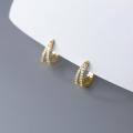 wholesale S925 silver double-layer diamond-studded ear clasps, Korean-style small and delicate, simple and elegant, personalized women's ear accessories M02243-0-3