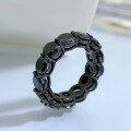 wholesale S925 Silver European and American Black Diamond Eternity Round Ring for Men and Women, Internet Famous-0-1