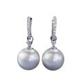 wholesale 925 Silver Full Body New 13mm Pearl Ear Studs European and American Earrings Fashion Commuter Style-0-4