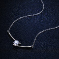 Sterling Silver Pendant Necklace with 1-Carat Moissanite and Fashion Cross Lightning Design-0-0