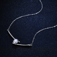 Sterling Silver Pendant Necklace with 1-Carat Moissanite and Fashion Cross Lightning Design-1 carat (set with D color moissanite)  925 silver