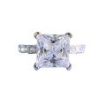 wholesale 925 Silver Mo Jing Jewelry New 2ct High Carbon Diamond 8*8 Princess Cut Ring WomenIns-0-4