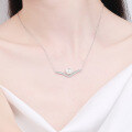wholesale 925 Silver Fashion V-Cut Moissanite Necklace for Women, Freshwater Flawless Pearl Pendant Accessory Wholesale-0-3