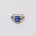 wholesale S925 Sterling Silver Bohemian Retro and Light Luxury Style Blue Topaz Ring for Daily Wear-0-1