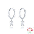 wholesale S925 Sterling Silver French Baguette Earrings with Zirconia,。-0-14
