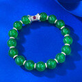 wholesale S925 silver jewelry with agate and chalcedony, rivaling emerald-green jade, Chinese-style bracelet, new Chinese style-0-2