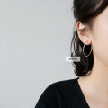 wholesale S925 Sterling Silver Korean Style Minimalist Circle Earrings Women's Ins Simple Earring Earrings-0-3