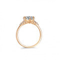Champagne Gold Plated Sterling Silver Moissanite Six-Prong Crown Ring-0-3