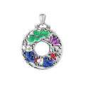 wholesale S925 Sterling Silver Hollowed Out Resin Enamel Lotus Flower Leaf Koi Fish DIY Pendant Accessory Retro Ethnic Style-0-4