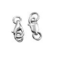 wholesale 925 Sterling Silver Lobster Claw Clasp Square Clasp Silver Clasp Bracelet End Clasp Handmade Braided String Beading Silver Hook DIY Silver Accessories-0-4