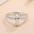 wholesale S925 Sterling Silver Plated with 18K, 2-Carat Cross-Border Moissanite Ring, Women's Pear-Shaped Teardrop Fashion Engagement Diamond Ring-0-0