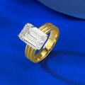 wholesale Metal: S925 Silver Gold Plated with 8*12 Rectangular Pagoda Ring, a bestselling cross-border item for-0-1