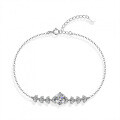 925 Silver Moissanite Geometric Minimalist Women's Bracelet Live Wholesale-0-3